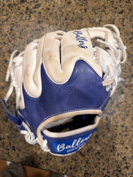 Ballerz Crown Tip Blue/White RH Infield Baseball Glove 11.25" (Used)