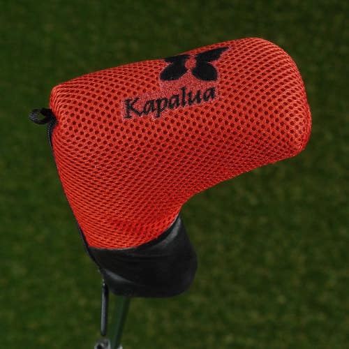 Vintage Kapalua Resort Blade Putter Headcover Zippered Butterfly Hawaiian Red