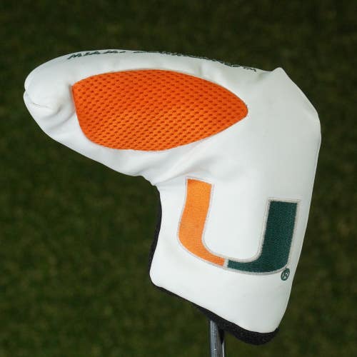 Miami Hurricanes Blade Putter University Of Miami Headcover White/Orange/Green