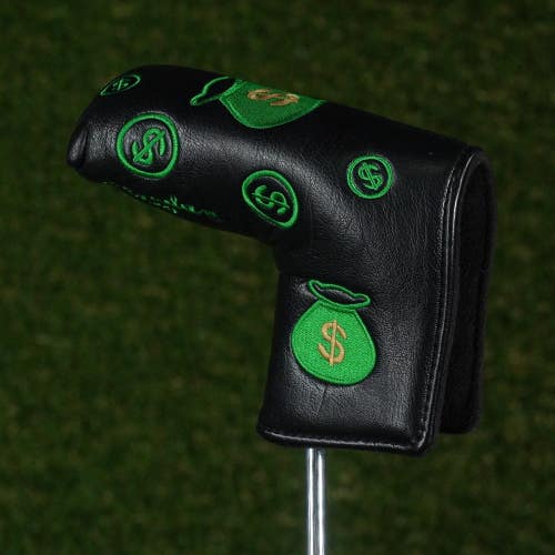 Barudan Golf Blade Putter Headcover Cash Money Bag Black / Green ~ LOOK!!