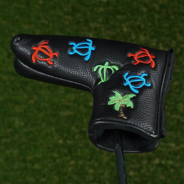 Turtle Putter Royal Hawaiian Golf Blade Putter Headcover Turtle Beach Black / White ...