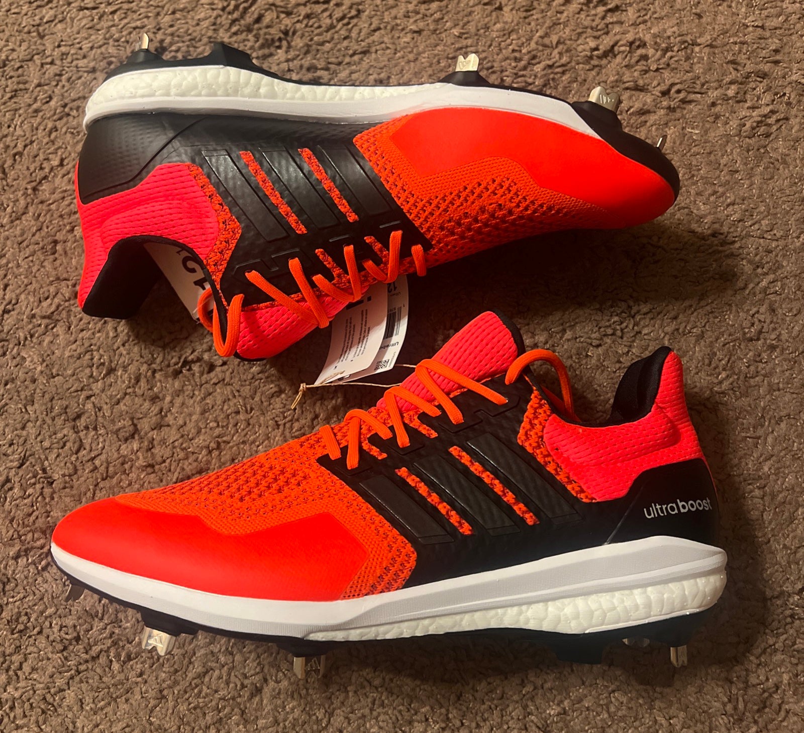 Adidas Ultraboost DNA 1.0 Dugout ‘Talc’ Metal Baseball Cleats IH5210 Men’s Sz 12 Adidas UltraBoost 1.0 DNA Dugout Black Gold Metallic for  main image 2