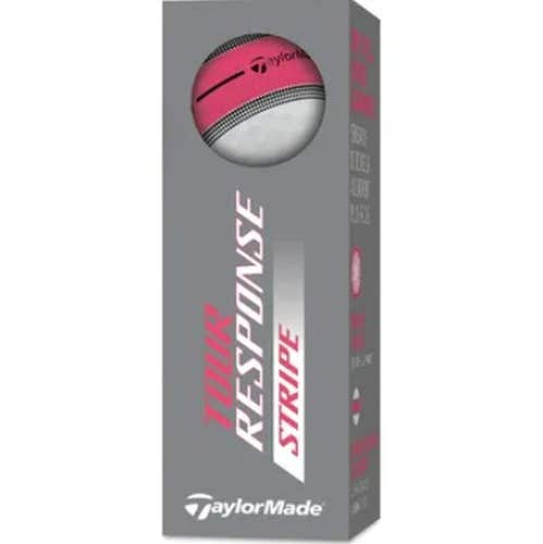Taylor Made Tour Response Stripe Golf Balls (Neon Pink, 3pk) 1 Sleeve 2025 NEW