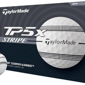 Taylor Made TP5x Stripe Golf Balls (White/Black, 12pk) 1dz 2024 NEW