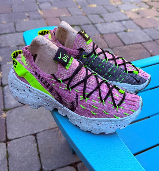 WOMENS NIKE SPACE HIPPIE 04 LEMON VENOM ARCTIC PINK SHOES - US SIZE 8 CD3476-700