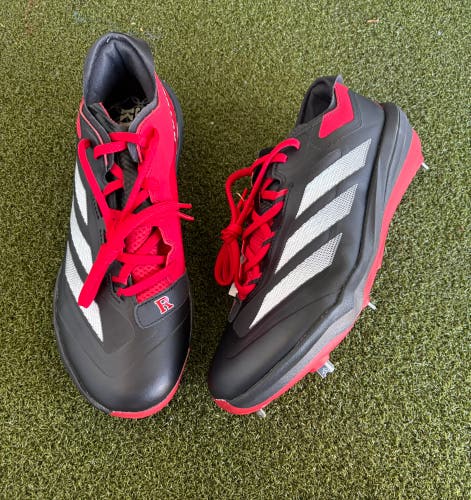 Men's Size M 9.0 (W 10.0) Adidas adizero Impact NCAA PE Rutgers Low Top Metal Cleats (New)