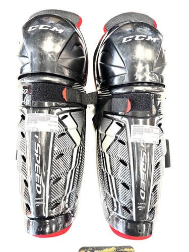 Used CCM FT350 Senior Shin Guards Black 14" 11860-S000303637