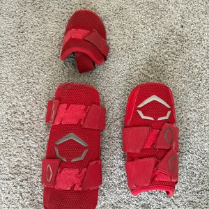 Red Senior EvoShield Leg guard Shin Guards (Used)