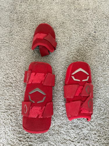 Red Senior EvoShield Leg guard Shin Guards (Used)