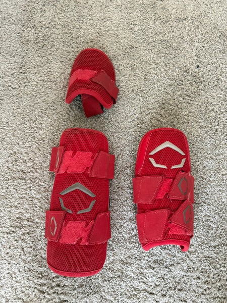 Red Senior EvoShield Leg guard Shin Guards (Used)