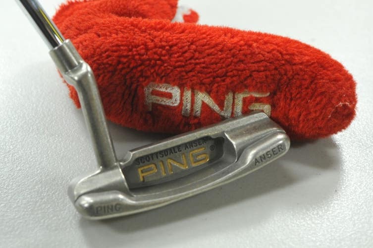 Ping Scottsdale Anser Nickel BeNi 34" Putter RH Steel w/ Fuzzy Cover  # 209503