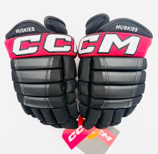 New Northeastern NCAA Stock CCM HG97XP Hockey Gloves-12"-Single Layer Palms
