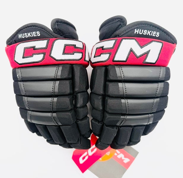 New Northeastern NCAA Stock CCM HG97XP Hockey Gloves-12"-Single Layer Palms