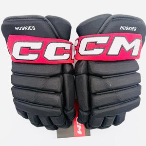 New Northeastern NCAA Stock CCM HGP43XP Hockey Gloves-13"-Single Layer Palms