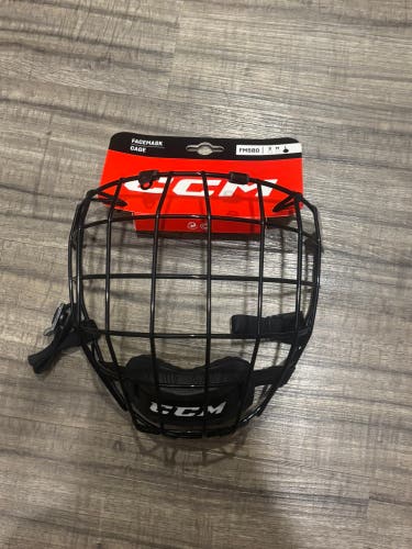 CCM FM580 Hockey Facemask Cage Senior Large Black New with Hardware