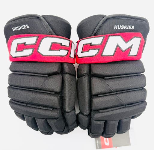 New Northeastern NCAA Stock CCM HGP43XP Hockey Gloves-14"-Single Layer Palms