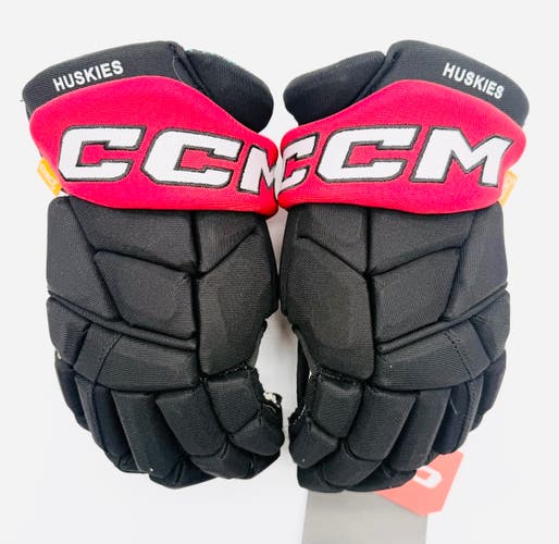 New Northeastern NCAA Stock CCM JetSpeed FTW Hockey Gloves-14"-Single Layer Palms