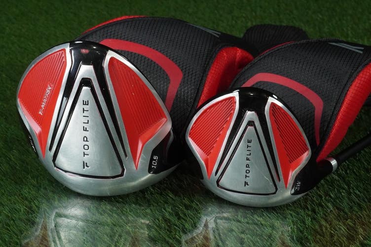 Top Flite Ti-Matrix Woods Set 10.5 Driver 3W Men's Flex LH W/ Headcovers