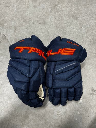 14” True Catalyst 9X Edmonton Oilers Michael McLeod Pro Stock Gloves Pro Stock (New) NHL