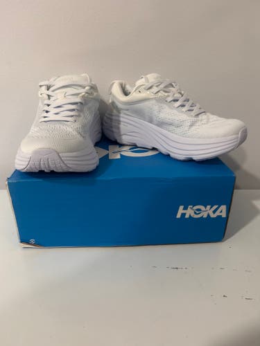 White Unisex Size M 7.0 (W 8.0) Adult Hoka Bondi 8 Shoes (New)
