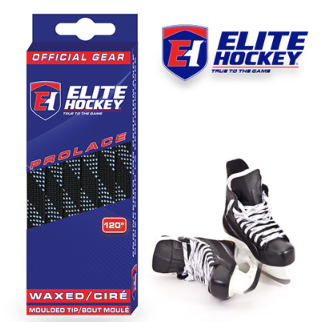 New ELITE HOCKEY SKATE LACES BLK WAXED 108" 11628-ELHELITEHKYBLK108