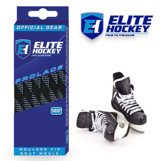 New ELITE HOCKEY SKATE LACES BLK 72" 11628-ELHBLK72IN