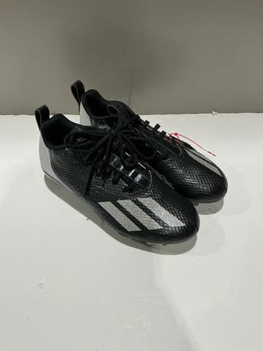 NEW Adidas ADIZERO SPARK J Adult FB Cleats Black And Silver Senior 5 11628-S000185077