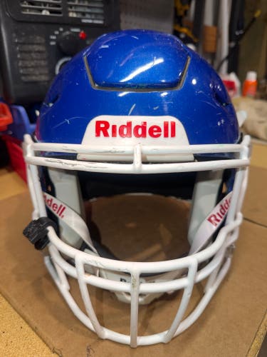 USED RIDDELL FLEX ADULT HELMET - LARGE - METALLIC ROYAL BLUE