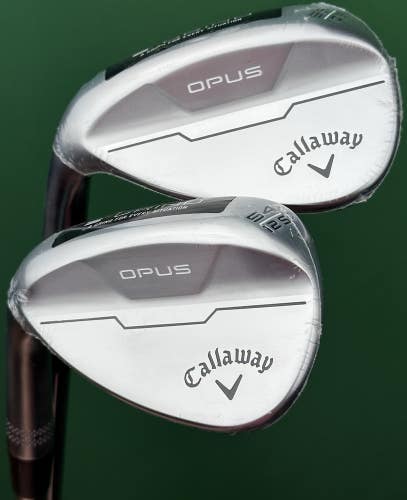 Callaway Opus Chrome Wedge Set LEFT Hand 54-12*, 58-10* S-Grind Steel LH NEW