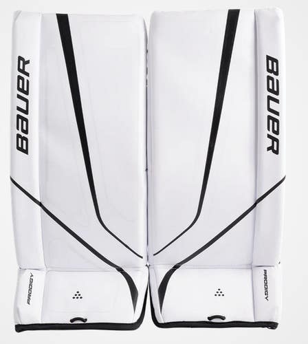 Bauer Hockey Youth Prodigy White Goalie Pads Youth Large Size