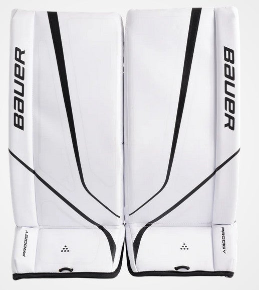 Bauer Hockey Youth Prodigy White Goalie Pads Youth Large Size