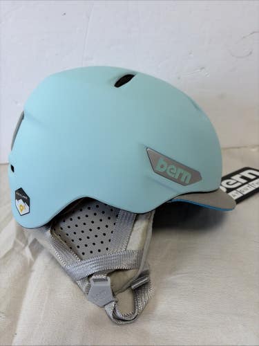 Brand New Adult Size Small Bern Ski & Snowboard Helmet.  Color Sky