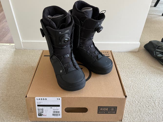 Men's Size M 10.0 (W 11.0) Ride Lasso Snowboard Boots Medium Flex All Mountain (Used)