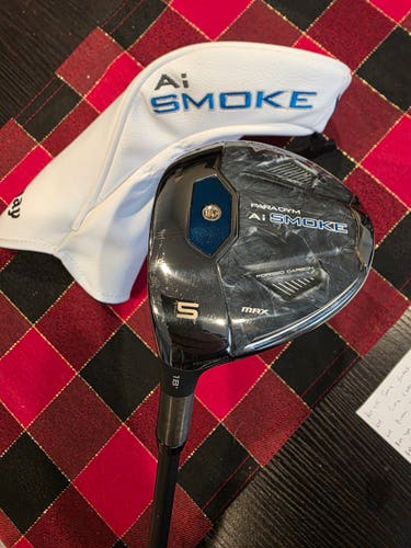 LEFT HAND CALLAWAY PARADYM AI SMOKE MAX 5-WOOD 18* GRAPHITE HZRDUS BLACK STIFF