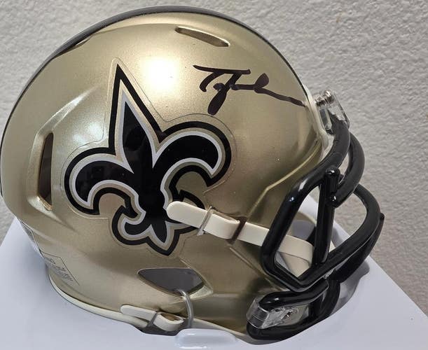 Saints TYLER SHOUGH Signed Auto Autographed Mini GOLD Speed Helmet FANATICS