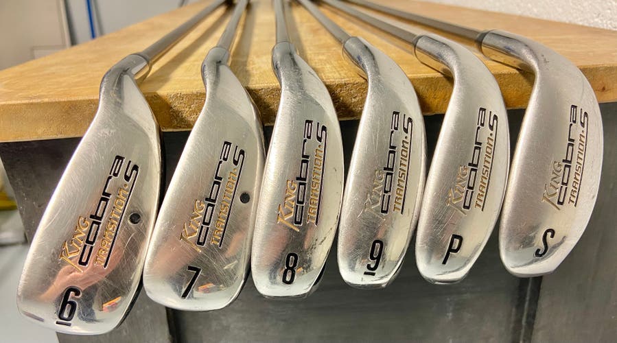 King Cobra Transition S Right Handed Iron Set (6 Clubs) #6-9, PW, SW Lite Flex Graphite Shaft (Used)