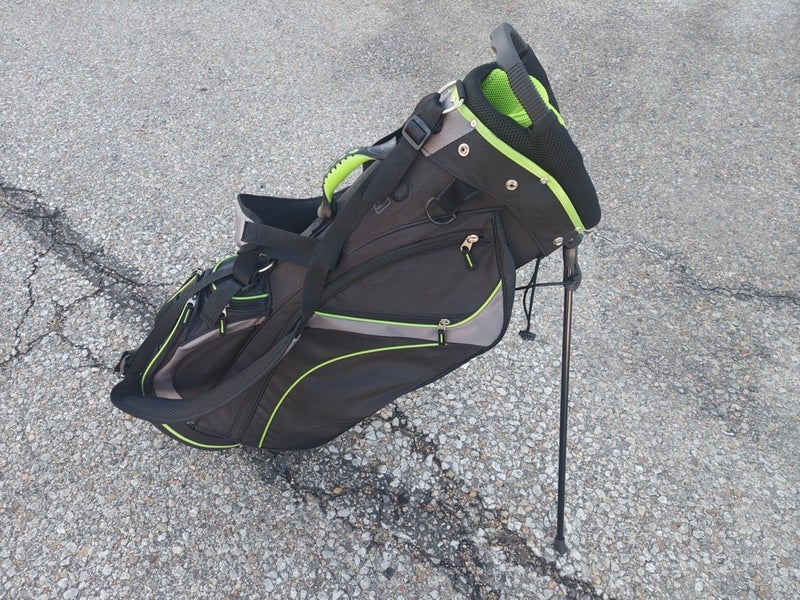 Club Champ 7 Divider Dual Strap Golf Stand Bag Black/Gray/Green w Raincover