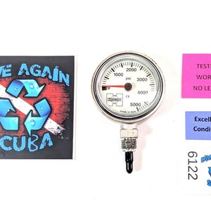 XS Scuba Highland Brass 2" 5000 PSI SPG Pressure Gauge Scuba Dive + HP Spool
