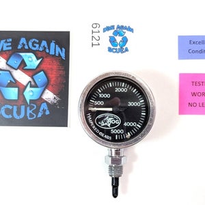 HOG Brass 2" 6,000 PSI SPG Pressure Gauge Scuba Dive + HP Spool Mini, Compact