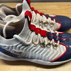 White Men's Size M 9.5 (W 10.5) Adult Under Armour Harper 9 High Top Molded Cleats (Used)