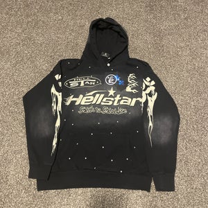 Black Hellstar Washed Racer Hoodie