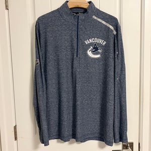 Authentic Fanatics Pro Vancouver Canucks Half Zip Long Sleeve Sweater Size XL