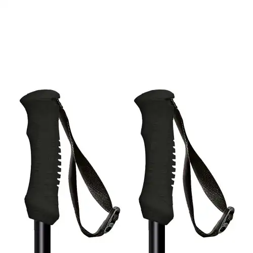 52in (130cm) Fischer Unlimited Black Ski Poles (New)