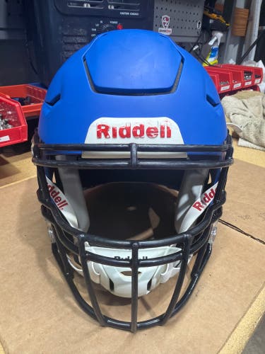 USED RIDDELL FLEX ADULT HELMET - LARGE - FLAT ROYAL BLUE