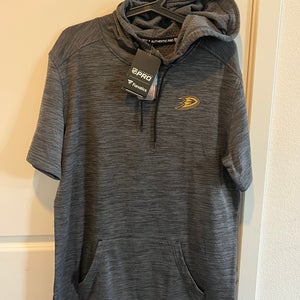Anaheim Ducks Team Issued Fanatics Short Sleeve Rink Hoodie Size Large