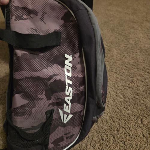 Easton Camouflage Youth Bat Backpack. Fence Hook, holds 2 bats, Glove, cleats, helmet