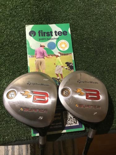 Taylormade 2008 Burner Woods Set (5W & 7W) Regular REAX 49 Graphite Shafts 41.5