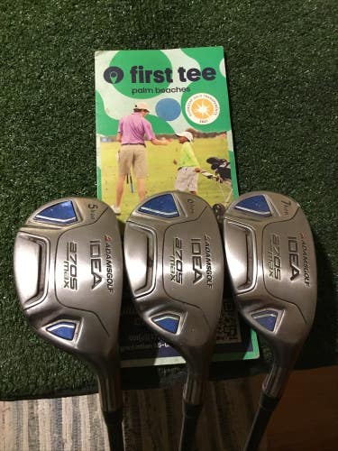 Adams Idea A7OS Max Iron Hybrids Set 5H, 6H, 7H Seniors ProLaunch Axis Graphite