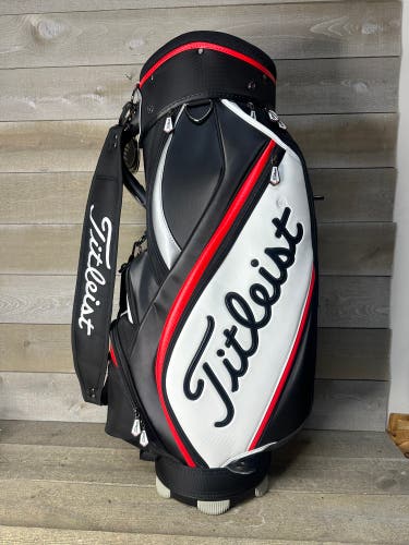 Titleist Midsize Staff Tour Cart Bag AP714 Black White Red 6 Way Golf