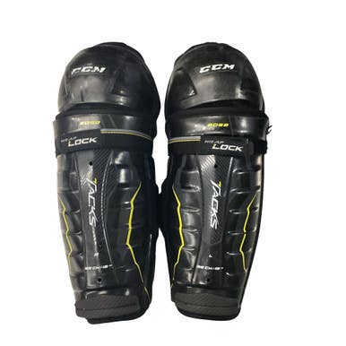 Used CCM TACKS 6052 SHIN GUARDS Senior Shin Guards Black 13" 11760-S000086759